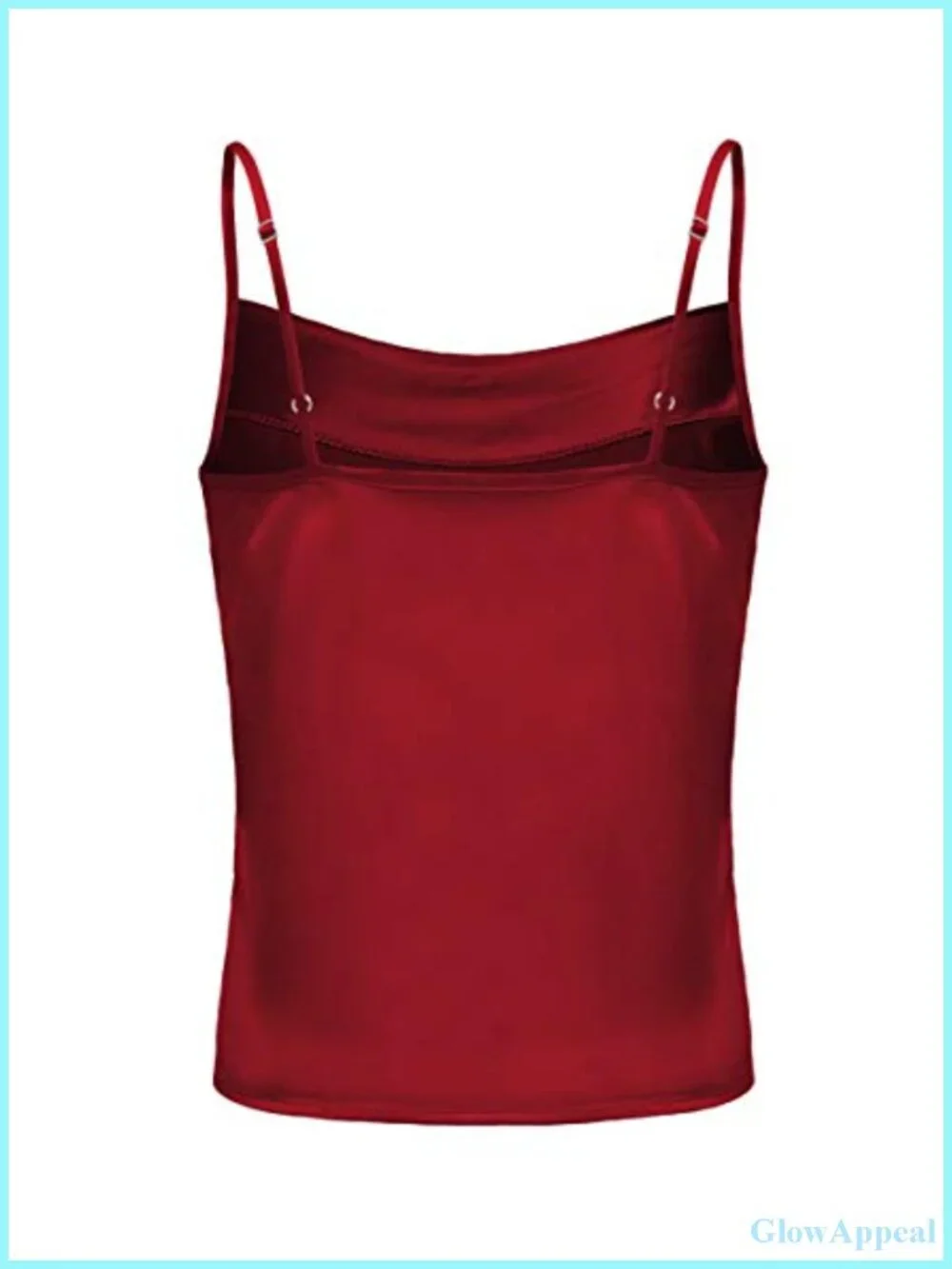 Silky Satin Cowl Neck Camisole Tank Top Spaghetti Strap Sleeveless Blouse